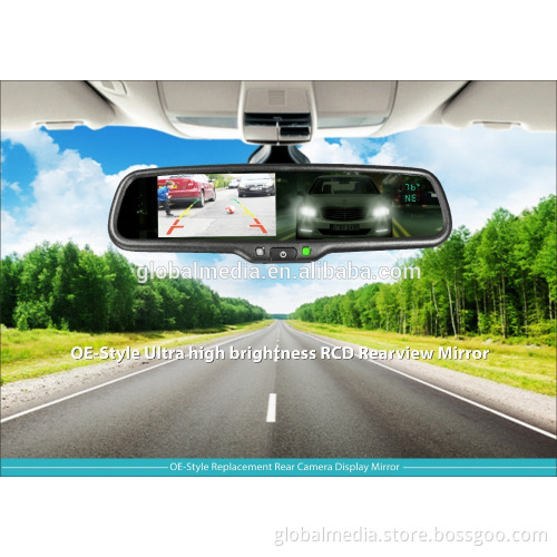 4.3 inch car rearview mirror auto-dimming monitor rear mirror with camera parking sensor